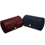 Women’s Leatherette Cylinder Watch Box Jewelry Case Organizer