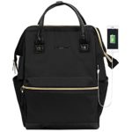 KROSER Laptop Backpack 15.6 Inch Stylish Computer Backpack School Backpack Casual Daypack Laptop Bag Water Repellent Nylon Business Bag Tablet With USB Port for Travel/Business/College/Women/Men-Black