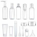 TSA approved Travel Bottles Set&Toiletry Bag/14 PCS Travel Size Toiletries for Shampoos,Lotions, Creams | Leak-proof & Airport Security Approved