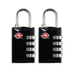 TSA Luggage Locks 2 Pack 4 Digit Combination Steel Approved for Travel Accessories Travel Baggage Suitcases Backpacks