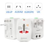 T POWER – Universal World Wide Travel Plug Adapter – White [Electronics]