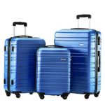 Luggage Set 3 Piece Set Suitcase set Spinner Hard shell Lightweight (blue)