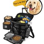 Rolling Dog Travel Bag – Week Away Tote With Wheels For Med And Large Dogs (Black)
