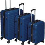 AmazonBasics Hardside Spinner Luggage – 3 Piece Set (20″, 24″, 28″), Navy Blue