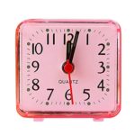 CieKen Simple Bedroom Alarm Clock, Silent Non Ticking Analog Small Lightweight Alarm Clock, Sound Crescendo, Mini Sized Travel Quartz Alarm Clock, Battery Operated (Red)