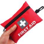 Mini First Aid Kit,92 Pieces Small First Aid Kit – Includes Emergency Foil Blanket,CPR Face Mask,Scissors for Travel, Home, Office, Vehicle,Camping, Workplace & Outdoor (Red)