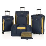 Nautica Open Seas 5 Piece Luggage-Set, Navy/yellow