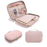 BAGSMART Travel Jewelry Storage Cases Jewelry Organizer Bag for Necklace, Earrings, Rings, Bracelet, Pink