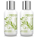 LuxeOrganix Travel Shampoo and Conditioner Set, Sulfate Free, Safe for Color Treated, Keratin Treated Hair – Moroccan Argan Oil (2.0 oz each)