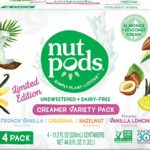 nutpods Variety 4-pack, Unsweetened Dairy-Free Creamer, Whole30, Paleo, Keto, Non-GMO & Vegan, for Coffee, Tea & Cooking, made from almond and coconut