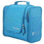 ProCase Toiletry Bag with Hanging Hook, Organizer for Travel Accessories, Makeup, Shampoo, Cosmetic, Personal Items, Bathroom Storage with Hanging, Large, Blue