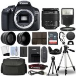 Canon 1300D/Rebel T6 DSLR Camera + 18-55mm 3 Lens Kit + 16GB Top Value Bundle – 2x Telephoto Lens + Wide Angle Lens + 3 Piece Filter Kit + Tripod + Lens Hood + Flash + More! – International Version