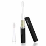 Travel Electric Toothbrush by Gevilan with Sonic Powerful Vibration and 2 Modes Battery Operated, Waterproof and Portable Lipstick Mini Design for Daily Oral Beauty Care, Trip and Outdoor (Black)
