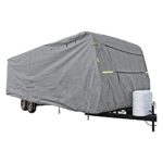 Summates Travel Trailer Cover RV Cover,Color Gray, 3 Layer Polypropylene Fabric,240″ L x 105″ W x 108″ H(Fits 16-20ft Travel Trailer)