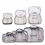 BUBM 3pcs Multi-Functional (S/M/L in One) Electronic Organizer Travel Gadgets Bag for Cables, External Flash Drive, Mouse, Memory Card, Power Bank – Clear