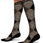 SB SOX Compression Socks (20-30mmHg) for Men & Women – Best Stockings for Running, Medical, Athletic, Edema, Diabetic, Varicose Veins, Travel, Pregnancy, Shin Splints. (Dress – Black Argyle, Medium)