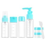 Mini Travel Bottles Set&Toiletry Bag/7 PCS Travel Size Toiletries for Shampoos,Lotions, Creams | Leak-proof & Airport Security Approved