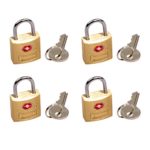 South Main Hardware 810106 TSA Approved Luggage Lock, 3/4″ Wide Body, Solid Brass (Pack of 4)