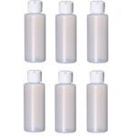 2oz Travel Size Plastic Empty Bottles/Containers With Flip Cap – Set of 6 – 2 Ounce