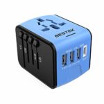 BESTEK Universal Travel Adapter with USB C Charger, All in One Worldwide AC Outlet Plug Converter for US UK Europe AUS More Than 150 Countries, 1 AC Outlet + 1 Type-C Port + 3 USB Ports