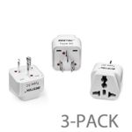 BESTEK Grounded Universal Plug Adapter USA to Australia, China Travel Plug Adapter Plug Kit for Australia, China (Type I) – 3 Packs