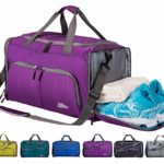FANCYOUT Foldable Sports Gym Bag with Shoes Compartment & Wet Pocket, Lightweight Travel Duffel Bag