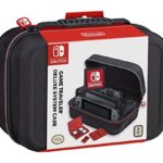 NINTENDO SWITCH DELUXE SYSTEM CASE; SECURELY HOLDS COMPLETE NINTENDO SWITCH SYSTEM INCLUDING: CHARGING DOCK, AC ADAPTER, HDMI CORD, TWO JOY-CONS, AND AN EXTRA SET OF JOY-CONS OR SWITCH PRO CONTROLLER