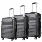 Expandable Luggage Set, TSA Lightweight Spinner Luggage Sets, Carry On Luggage 3 Piece Set Free Gift Inside (DARK GREY, 3-Piece)