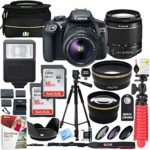 Canon T6 EOS Rebel DSLR Camera with EF-S 18-55mm f/3.5-5.6 is II Lens and Two (2) 16GB SDHC Memory Cards Plus Triple Battery Tripod Cleaning Kit Accessory Bundle
