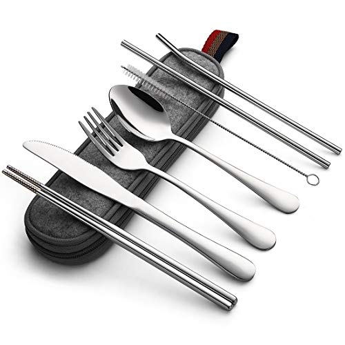 Devico Portable utensils, Travel Camping Cutlery set, 8