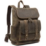 WESTBRONCO Men Backpack Best Cowhide Travel Bag College Office Daypack Fits 15″ Laptop