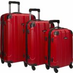 Kenneth Cole Reaction Out Of Bounds 4-Wheel Hardside 3-Piece Luggage Set: 20″ Carry-on, 24″, 28″, Red