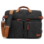 CoolBELL Convertible Backpack Messenger Bag Shoulder Bag Laptop Case Handbag Business Briefcase Multi-Functional Travel Rucksack Fits 15.6 Inch Laptop for Men/Women (Cancas Black)