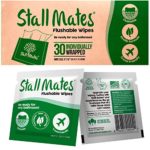 Stall Mates: Flushable, individually wrapped wipes for travel. Unscented with Vitamin-E & Aloe, 100% Biodegradable (30 on-the-go singles)
