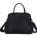 Lily & Drew Carry On Weekender Overnight Travel Shoulder Bag for 15.6 Inch Laptop Computers for Women (Black V2)