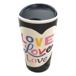 Starbucks Double Wall Ceramic Traveler for Coffee or Tea – 12 Ounces …Black Heart Love