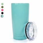 Pandaria 20 oz Stainless Steel Vacuum Insulated Tumbler with Lid – Double Wall Travel Mug Water Coffee Cup for Ice Drink & Hot Beverage, Baby Blue