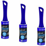 Lint Remover, Pet Hair Roller, Lint Roller and Pet Hair Remover Travel Size | Evercare 30 Sheet Sticky (Pack of 3) 90 Sheets