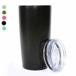 Pandaria 20 oz Stainless Steel Vacuum Insulated Tumbler with Lid – Double Wall Travel Mug Water Coffee Cup for Ice Drink & Hot Beverage, Matte Black