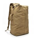 Outdoor Travel Men Backpack, Hiking Camping Canvas Vintage Neutral Rucksack High Capacity Satchel Hiking Bag (Khaki, S)