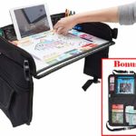 Kids Travel Tray Bag with Erasable Surface & Tablet Holder/Children Play Tray + Car Backseat Organizer + Gift 6 Crayons & Drawing Activities (Travel Tray + Backseat Organizer)
