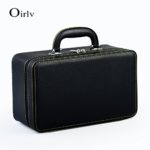 Oirlv Handmade PU Leather Portable Multi-storey Jewelry box Home travelling Storage Case with Zipper