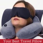 Inflatable Neck Pillow – Inflatable Travel Pillow Set for Airplane – Neck Travel Pillows for Women – Airplane Pillow for Men with Packsack – Soft Velvet Flight Pillow.