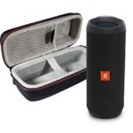 JBL Flip 4 Portable Bluetooth Wireless Speaker Bundle with Protective Travel Case – Black