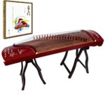 OrientalMusicSanctuary Paulownia Travel Guzheng – Rosewood – Travel Sized Guzheng – INCLUDES COMPREHENSIVE TUTORIAL BOOK AND ETUDES
