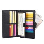 AINIMOER Women’s Big RFID Blocking Leather Zip Around Wallets for Womens Clutch Organizer Checkbook Holder Large Travel Purse