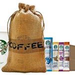 Starbucks Back To School Bundle Travel Coffee Reusable Recyclable Cups with Lids, Sleeves and Via Instant Coffee Sampler in Burlap Bag