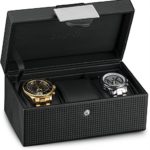Glenor Co Travel Watch Case – 3 Slot Luxury Organizer Box, Carbon Fiber Design for Mens Jewelry Watches, Men’s Storage Holder Boasts Metal Buckle & Leather Pillows, Small for Traveling – Black