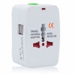 Travel Adapter, AC Adapter with USB Wall Charger, International Universal Power Converter Plug, All in One Outlet Converter Charger US to Europe Argentina Australia UK etc New