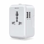 Travel Adapter, Furado Travel Power Adapter, Worldwide All in One Universal Travel Adapter, AC Plug Adapter with Dual USB Charging Ports, AUS Asia Japan Europe UK USA International USB Travel Adapter